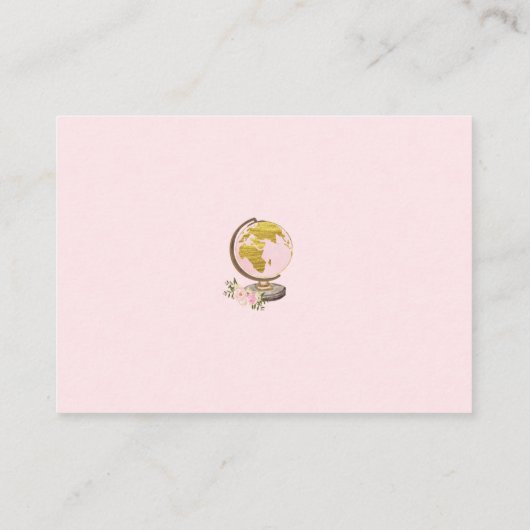 パステル調ピンク旅行冒険のベビーのおむつのラッフル エンクロージャーカード (裏面)