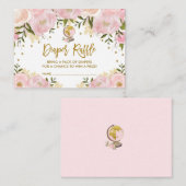 パステル調ピンク旅行冒険のベビーのおむつのラッフル エンクロージャーカード (正面/裏面)