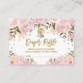 パステル調ピンク旅行冒険のベビーのおむつのラッフル エンクロージャーカード (正面)