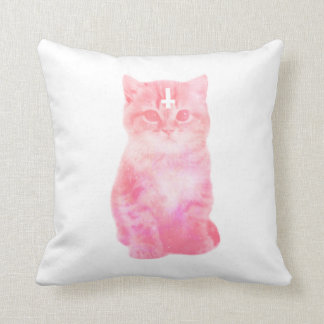 パステル調ピンク猫の枕 クッション