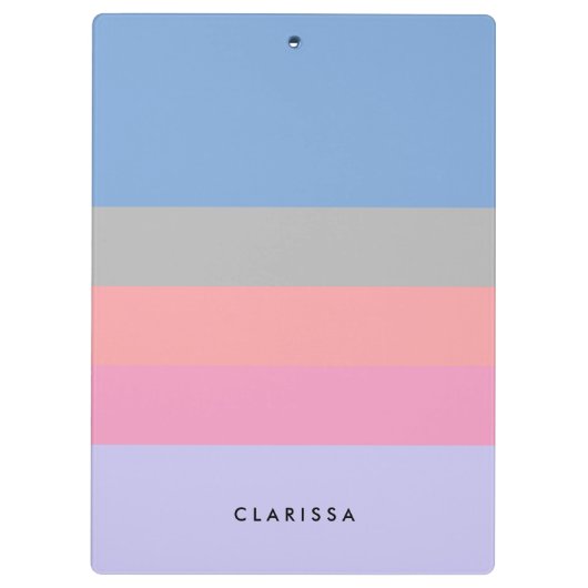 パステル調ピンク珊瑚の灰色の青い紫色色のブロック クリップボード (裏面)