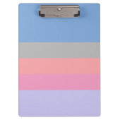 パステル調ピンク珊瑚の灰色の青い紫色色のブロック クリップボード (正面)