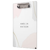 パステル調ピンク、黒い及び灰色の水彩画のブラシの打撃 クリップボード (左)