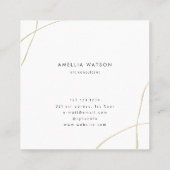 パステル調ピンク、黒い及び灰色の水彩画のブラシの打撃 スクエア名刺 (裏面)