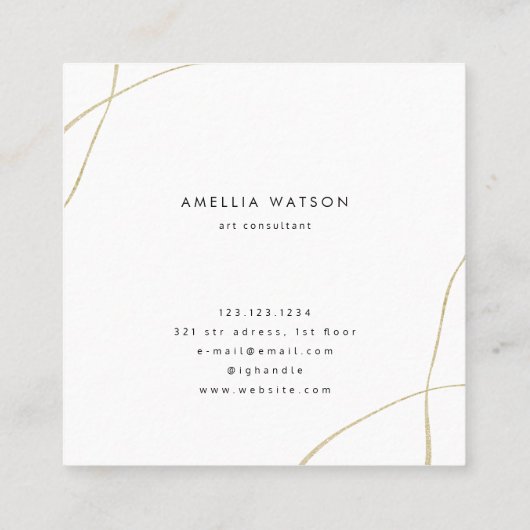 パステル調ピンク、黒い及び灰色の水彩画のブラシの打撃 スクエア名刺 (裏面)