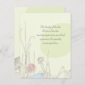 パステル調分野-死別はNotecard感謝していしています サンキューカード (正面/裏面)