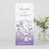 パステル調愛鳥の名前入りな結婚式の招待 招待状 (スタンド正面)