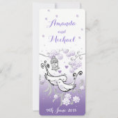パステル調愛鳥の名前入りな結婚式の招待 招待状 (正面)