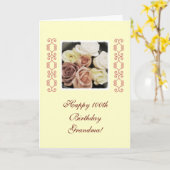 パステル調祖母の誕生日のバラ カード (黄色い花)