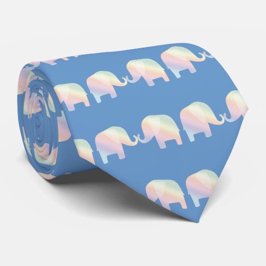 パステル調象 ネクタイ (ロール)