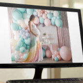 パステル赤ちゃんシャワー風船の撮影背景 ポスター