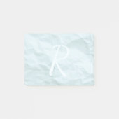 パステル赤ちゃんブルーの皺になった紙カスタムモノグラム ポストイット (正面)