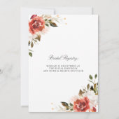 パステル赤と白フローラブーケブライダルブランチ 招待状 (裏面)