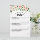 パステル赤面かわいらしピンクフローラブライダルシャワーゲーム (スタンド正面)