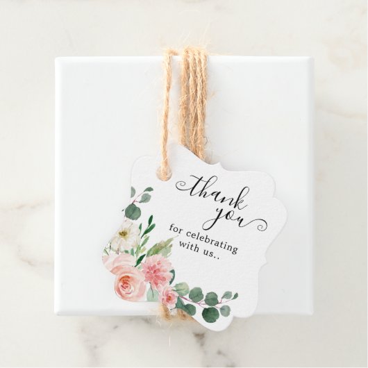 パステル赤面かわいらしピンクフローラボタニカル結婚ズ フェイバータグ (インサイチュ)