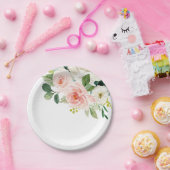 パステル赤面かわいらしピンクフローラボタニカル結婚ズ ペーパープレート (パーティー)