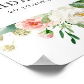 パステル赤面かわいらしピンクブライダルシャワー歓迎 ポスター (角)