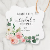 パステル赤面かわいらしピンクボタニカルブライダルシャワー フェイバータグ (裏面)