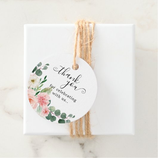 パステル赤面かわいらしピンクボタニカルブライダルシャワーF フェイバータグ (インサイチュ)