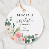 パステル赤面かわいらしピンクボタニカルブライダルシャワーF フェイバータグ (裏面)