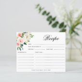 パステル赤面かわいらしピンクボタニカルレシピカード (スタンド正面)