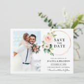 パステル赤面かわいらしフローラボタニカルセーブ 招待状 (スタンド正面)