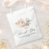 パステル赤面アイボリーピンクフローラブライダルシャワー フェイバーバッグ (クリップ留めされた状態)