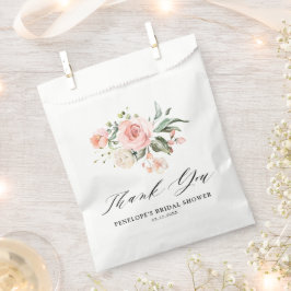 パステル赤面アイボリーピンクフローラブライダルシャワー フェイバーバッグ