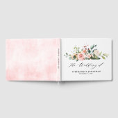 パステル赤面アイボリーピンクフローラボタニカル結婚ズ ゲストブック (全面)