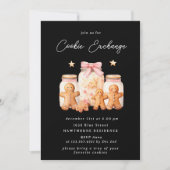 パステル赤面クッキーエクスチェンジクリスマスパーティー 招待状 (正面)