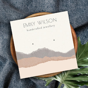 パステル赤面クラフトマウンテンウェーブイヤリングディスプレイ スクエア名刺