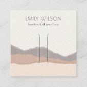 パステル赤面クラフトマウンテンウェーブヘアクリップディスプレイ スクエア名刺 (正面)