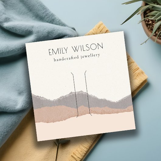 パステル赤面クラフトマウンテンウェーブヘアクリップディスプレイ スクエア名刺