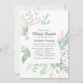 パステル赤面グリーナリーバーチャルベビーシャワー 招待状 (正面)