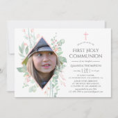 パステル赤面グリーナリーファースト・ホリー・コミューン 招待状 (正面)