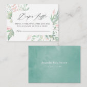 パステル赤面グリーナリーベビーシャワーオムツラッフル エンクロージャーカード (正面/裏面)