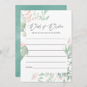 パステル赤面グリーナリーベビーシャワーママアドバイス アドバイスカード (正面/裏面)