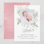 パステル赤面グリーナリー生誕発表カード 案内状 (正面/裏面)