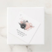 パステル赤面ピンクアンドブラックフローラ結婚ズ フェイバータグ (インサイチュ)