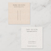 パステル赤面ピンクセラミックテクスチャヘアピンディスプレイ スクエア名刺 (正面/裏面)