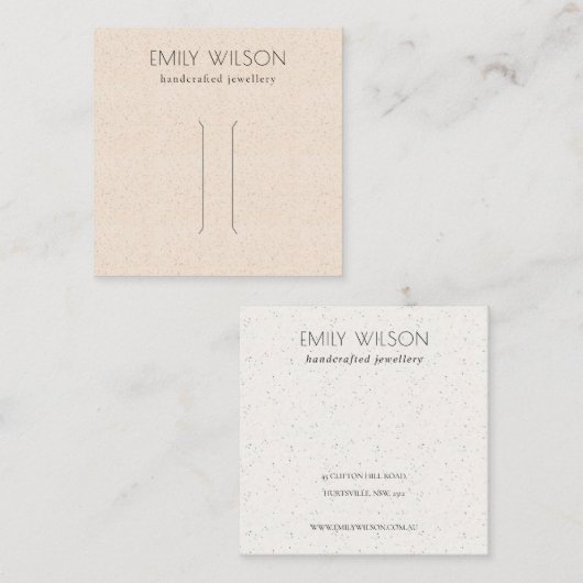 パステル赤面ピンクセラミックテクスチャヘアピンディスプレイ スクエア名刺 (正面/裏面)