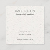 パステル赤面ピンクセラミックテクスチャヘアピンディスプレイ スクエア名刺 (裏面)