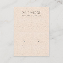 パステル赤面ピンクセラミックテクスチャ2イヤリングディスプレイ 名刺