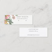 パステル赤面ピンクフローラバンチイヤリングディスプレイ スキニー名刺 (正面/裏面)