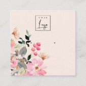 パステル赤面ピンクフローラバンチイヤリングディスプレイ スクエア名刺 (正面)