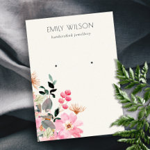 パステル赤面ピンクフローラバンチイヤリングディスプレイ