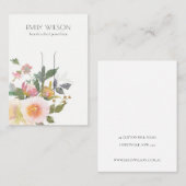 パステル赤面ピンクフローラバンチヘアクリップディスプレイ 名刺 (正面/裏面)