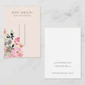 パステル赤面ピンクフローラバンチヘアクリップディスプレイ 名刺 (正面/裏面)