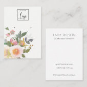 パステル赤面ピンクフローラバンチ2イヤリングディスプレイ  名刺 (正面/裏面)