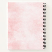 パステル赤面ピンクフローラブライダルシャワーレシピブック ノートブック (裏面)